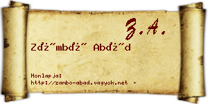 Zámbó Abád névjegykártya