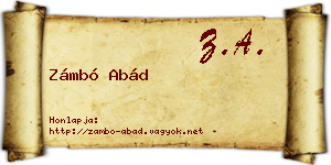 Zámbó Abád névjegykártya
